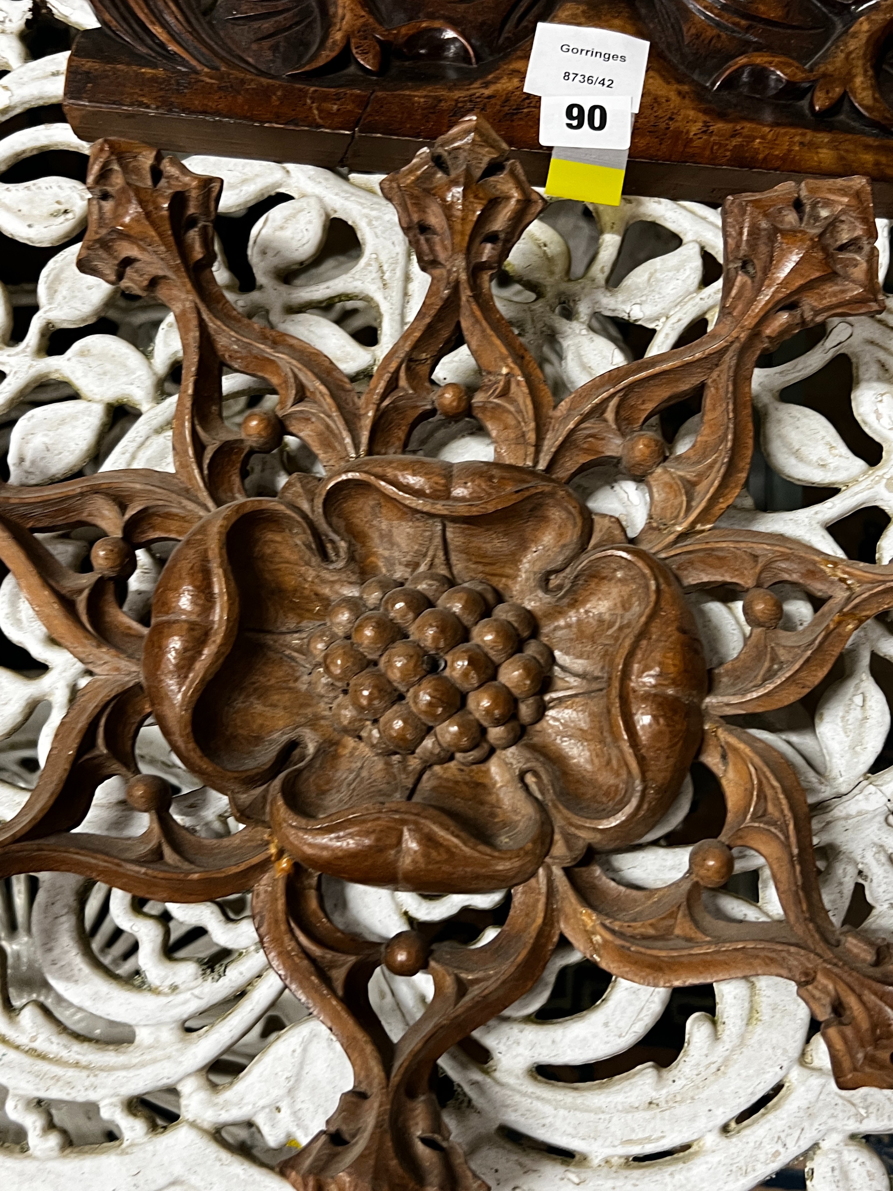 Two wood carvings, larger height 47cm